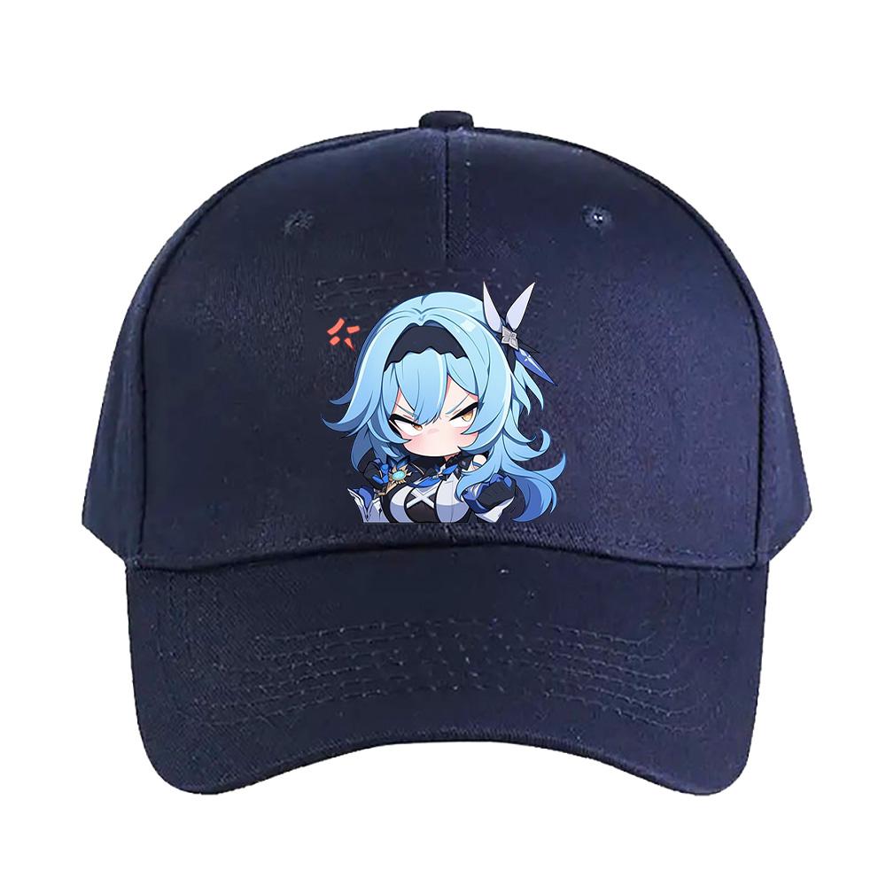 Eula Genshin Impact Chibi Kawaii Angry Waifu Cap Summer Woman Man Adult Casual Fashion Casual Adjustable Fishing Hat Sun Hat