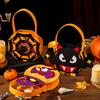 Felt Halloween Handbag Trick or Treat Tote Bag Pumpkin Spider Web Shape Candy Holder for Kids Halloween Party Favors