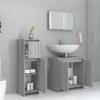 3 Piece Bathroom Furniture Set Gray Sonoma Particleboard