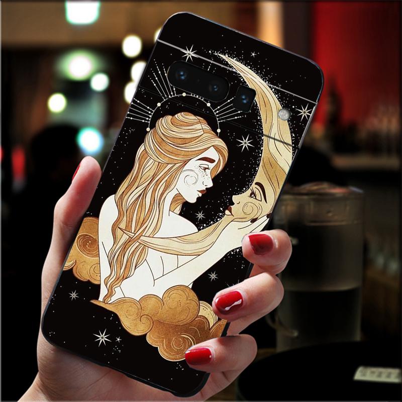 Phone Case For Google Pixel 10 Pro XL 9 Pro XL 9A 8 7 6 Pro Pixel 8A 7A 6A Pixel 8 7 6 5 Witches moon Tarot Mystery Totem