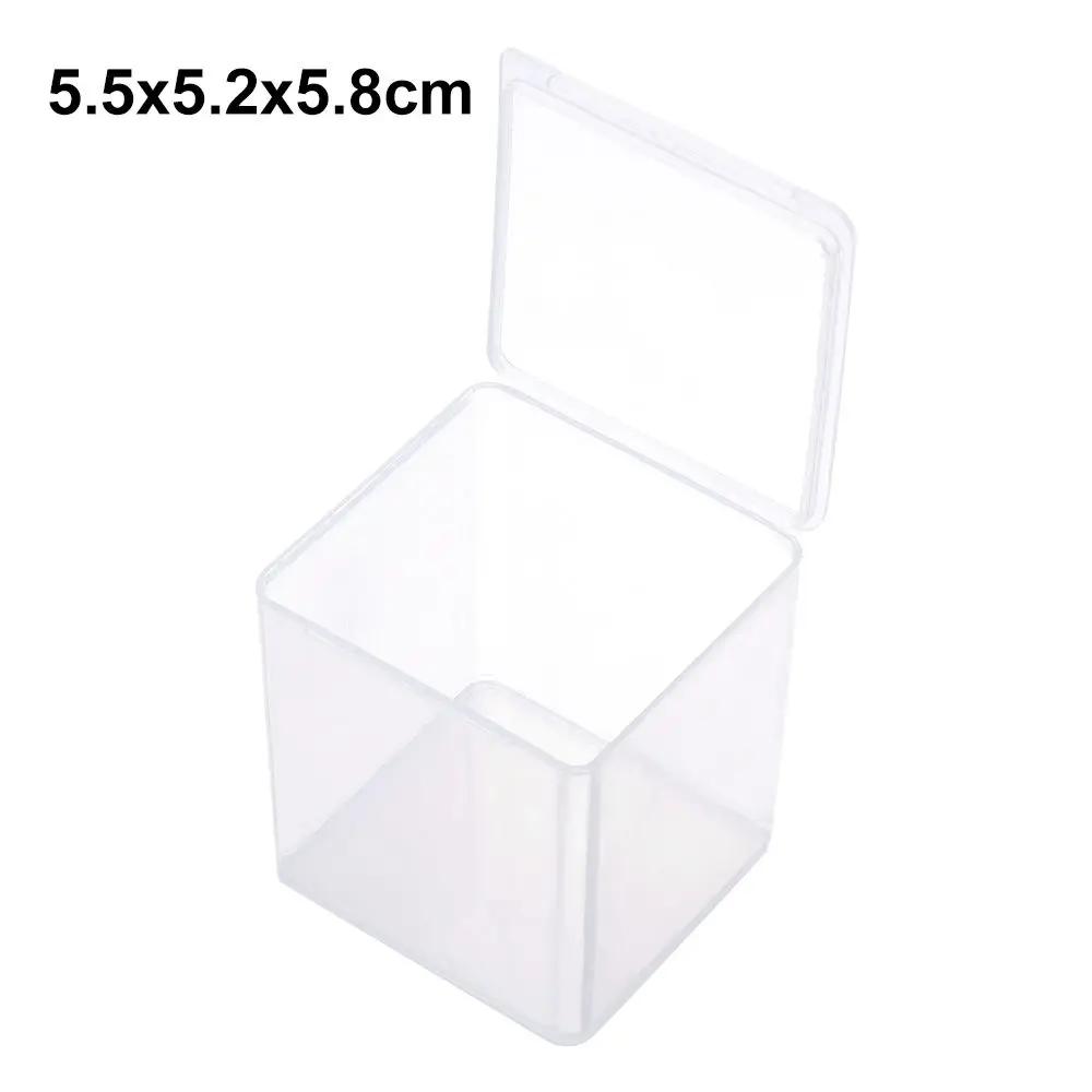 Square Round Plastic Transparent Storage Box Small Items Sundries Organizer Case Jewelry Beads Container Box Tools Accessories