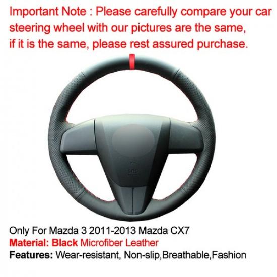 Hand Sewing Car Steering Wheel Cover For Mazda 3 2011-2013 Mazda CX7 Mazda 5