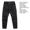 Men Cargo Pants Loose Button Zipper Closure Solid Color High Street Style Straight Leg Pockets Streetwear