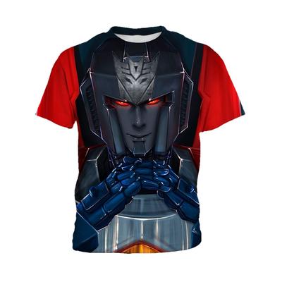 Optimus Prime Megatron Transformers Koszulka Dziecięca Drukowana 3D, Koszulka dla Chłopca Transformers do Odgrywania Ról, Codzienna i Wygodna