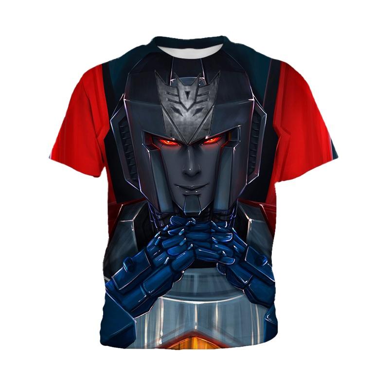 Optimus Prime Megatron Transformers 3D Printed Children's T-shirt, Boy Transformers Role Playing T-shirt, Casual and Comfortable