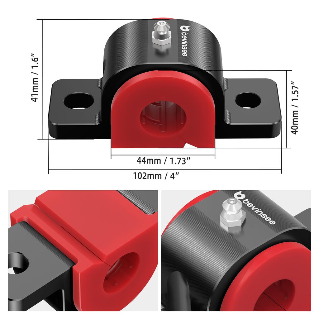 BEVINSEE Rear Suspension Stabilizer Bar Bushings Kit Aluminium & Polyurethane For Toyota 4Runner 2010-2024, FJ cruiser 2010-2014