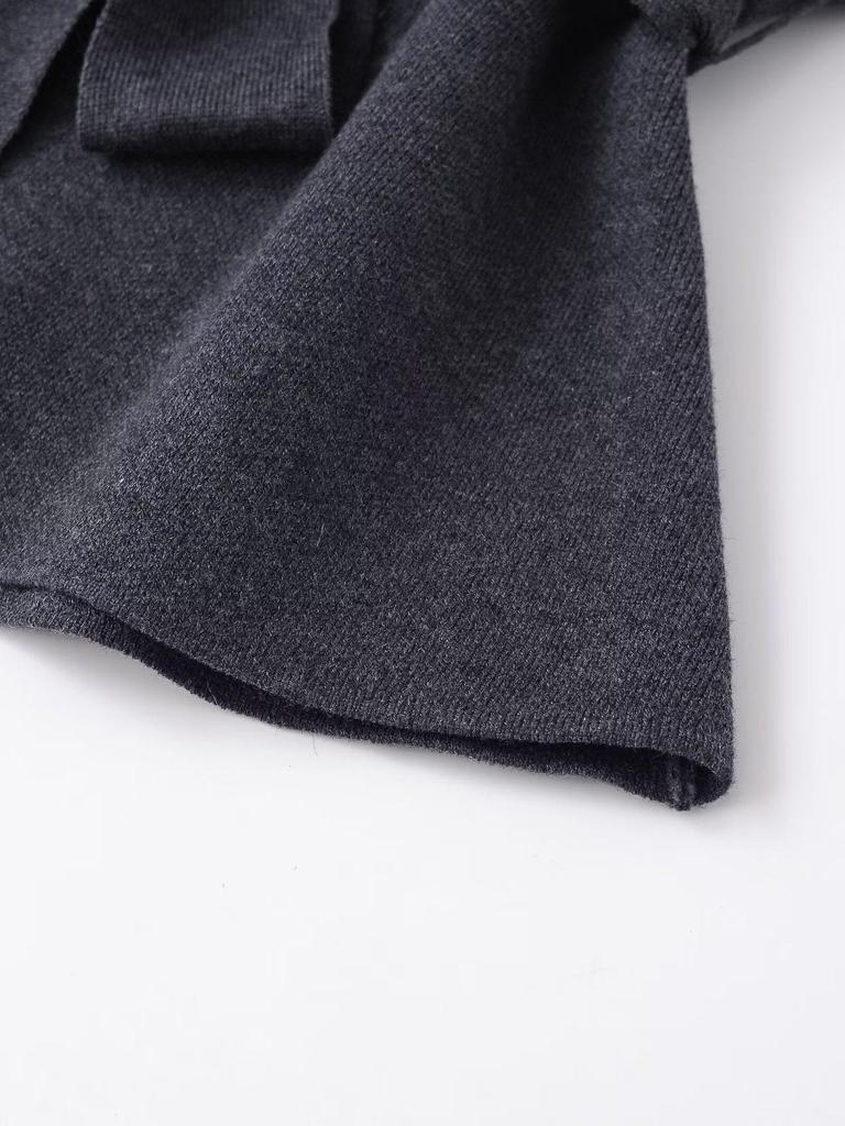 Damen Modischer Strickweste & Pendlerstil Rock mit Gürtel