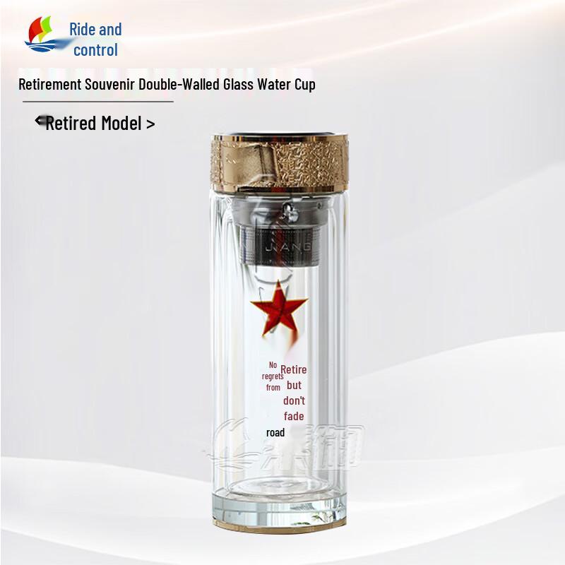 ChengYu Veteran Commemorative Double-Layer Glass Tea Cup