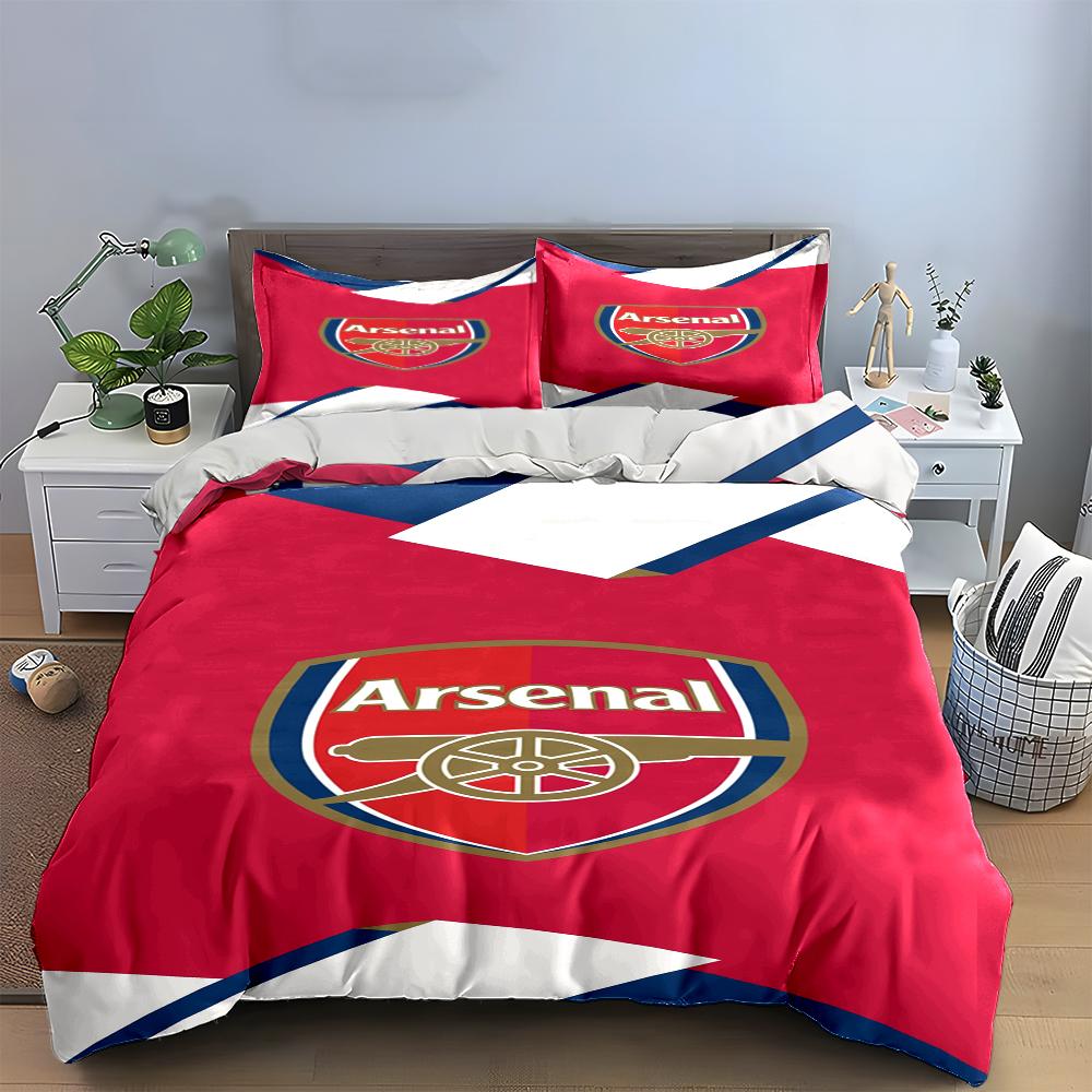 Arsenal Logo Bedding Set Bedding Set (1 Duvet Cover, 2 Pillowcases, Duvet Not Included)