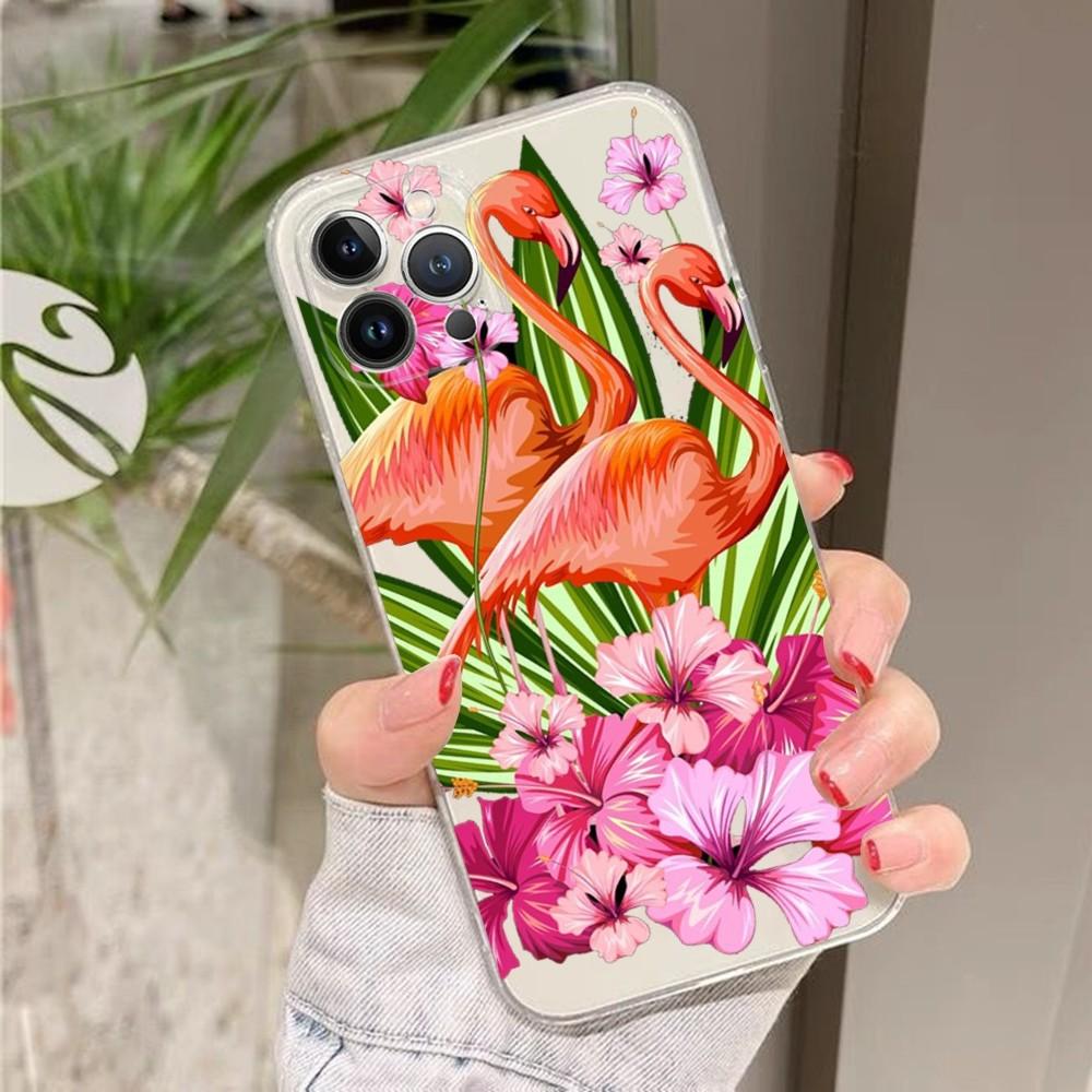 Fashion Flamingo Phone Case For IPhone 15 13 14 Pro Max XS XR 12 11 Pro 13 Mini 6 7 8 Plus Soft Clear Back Cover