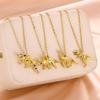 Fashionable Dinosaur Pendant Necklace Gold Chain Necklace Children Cute Wildlife Jewelry Accessory for Daily Party