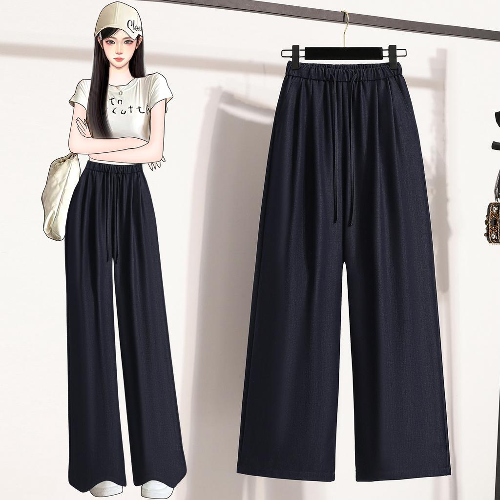 Wide-leg Pants Women's Summer New Thin Straight Jeans Loose Casual Mopping Pants