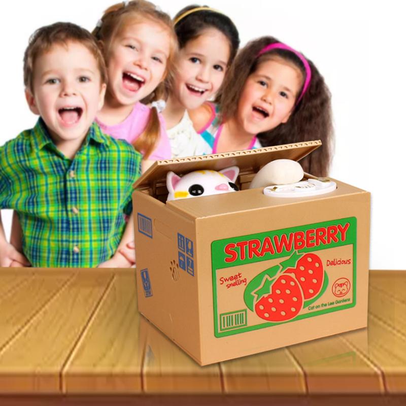 Panda Coin Box Dětská Money Bank Automatizovaný Kočičí Zloděj Kasičky Hračka Dárek pro děti Mince Prasátko Spořicí krabička Vánoční dárek