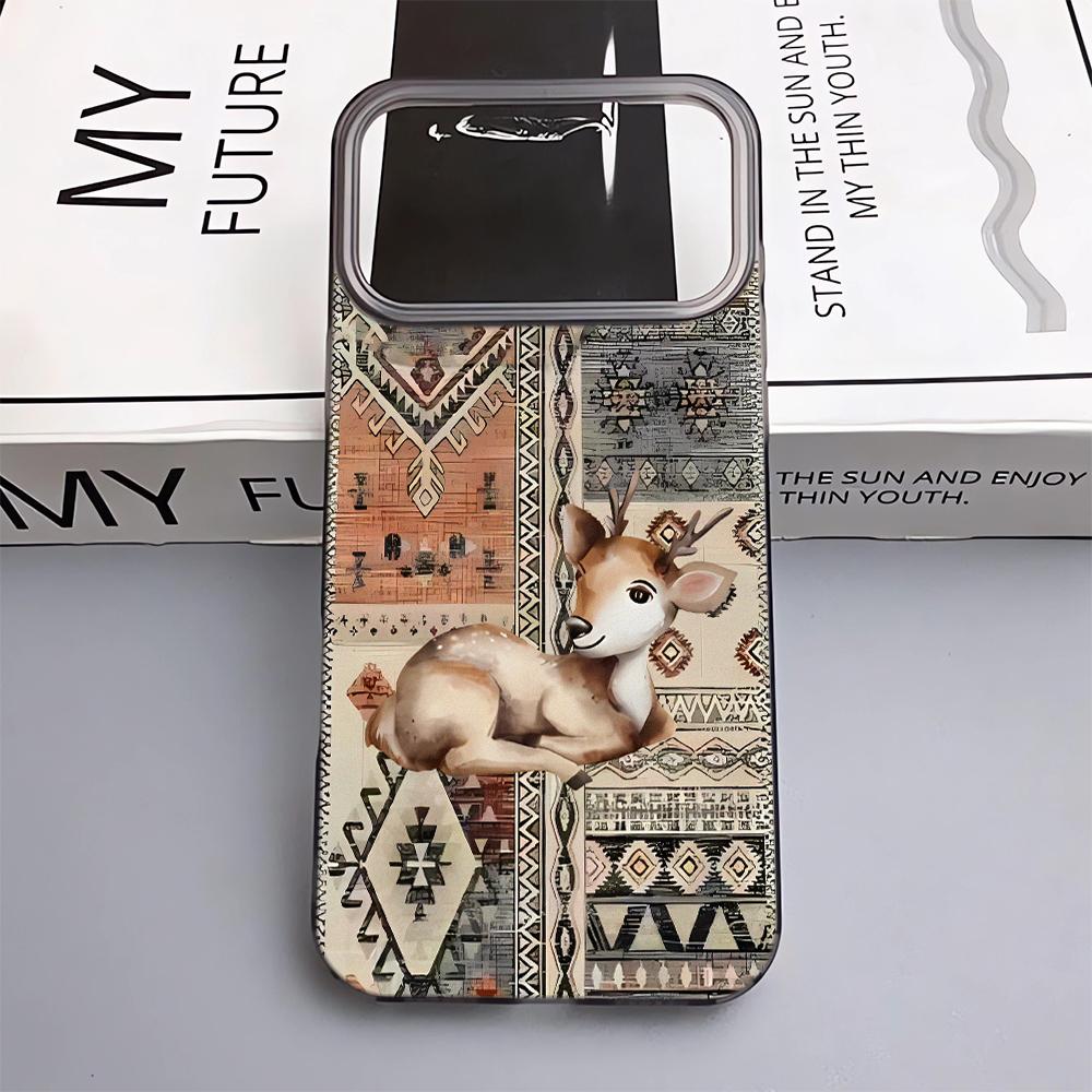 Cloth Patterned Deer Phone Case For IPhone 17 Pro Max 17Air 11 13 12 14 15 16 Plus Soft Silicone Fashion 15 Pro Cover Case