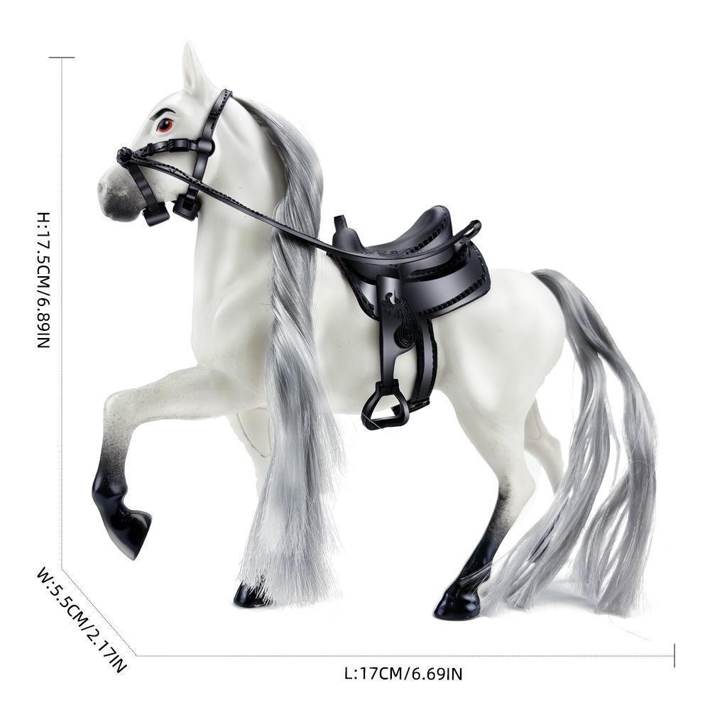 Cross-Border Free Shipping: White Horse Figurine with Combable Hair - Ranch Farm Simulation Toy