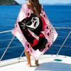 Custom Name Pink Horror Ghostface Microfiber Beach Towel Super Soft & Absorbent for Bath, Beach, Travel  Bath Time Accessory, Fan Gifts