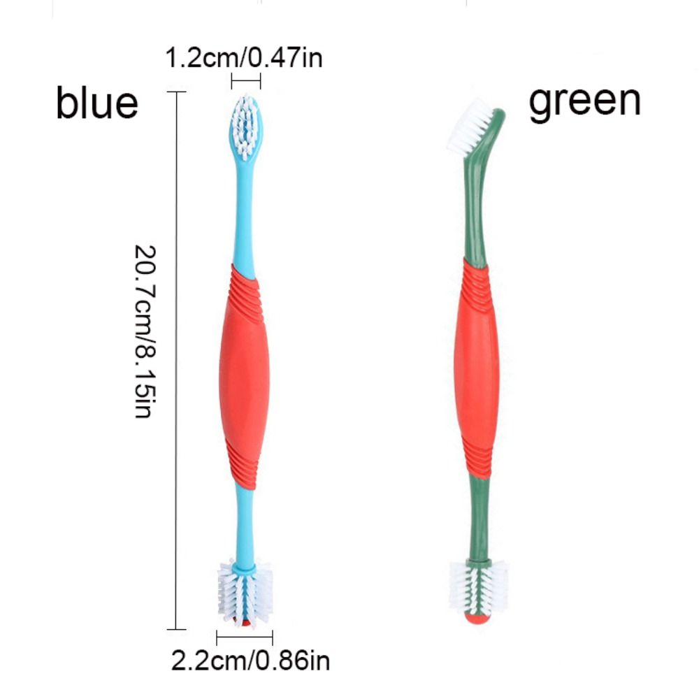 Plastic Pet Double Head Toothbrush 360° Pet Finger Toothbrush  For Dogs Cats