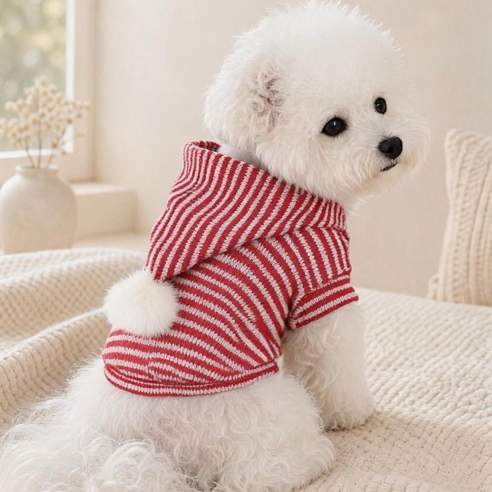Breathable Dog Striped Hooded Hoodie Warm Cat Sweater Cute Puppy Sweatshirt Spring Autumn
