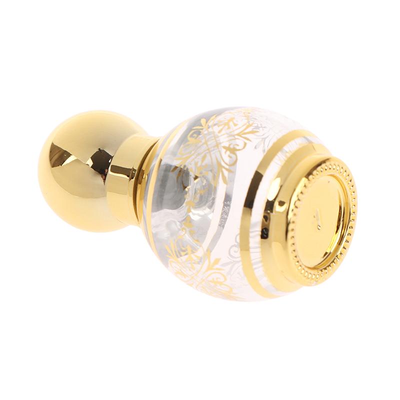 15 ml Roll-On-Flasche Glas Mini Ätherisches Öl Behälter Tragbar Mischen Parfümflasche Gold Leere Roll-On-Flasche Muster Zufällig