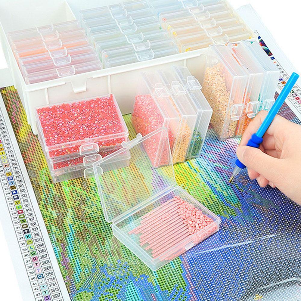 DIY Craft 5D Diamond Painting Tray Storage Box Embroidery Large Capacity Beading Plates with Lid Plastic