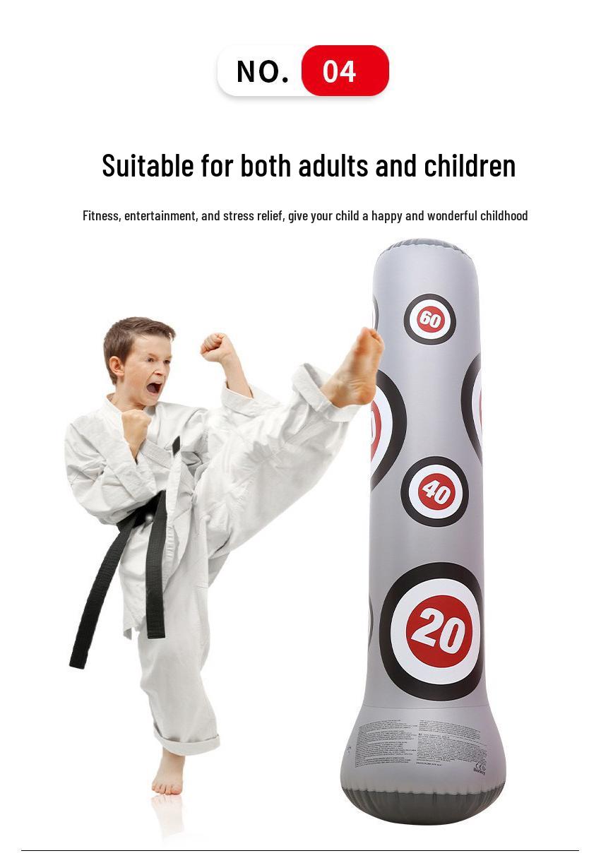 Inflatable PVC Roly-poly Boxing Tumbler Punching Bag for Adults 1.6 meters серебряный