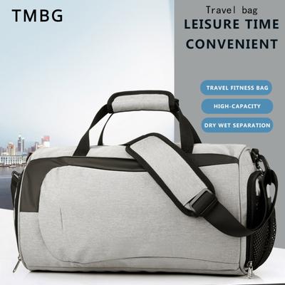 Unisex Large Capacity Gym Fitness Bag Fashion Solid Color Dry-wet Separation Bucket Travel Luggage Bag Portable Outdoor Sports Camping Trekking Bags