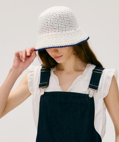 DEPOUND Line Point Knit Bucket Hat [White]