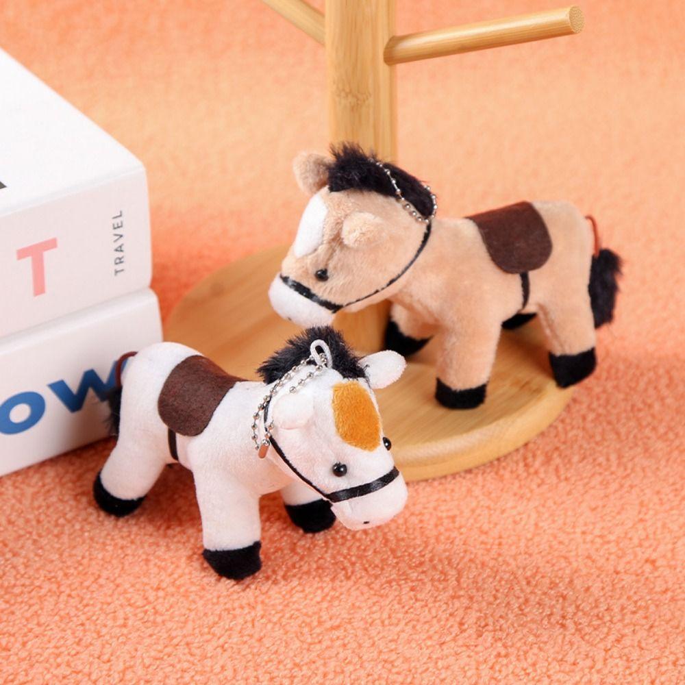 12cm Pony Plush Doll Pendant Pendant Pony Pendant Cute Stuffed Animal Horse  Charm