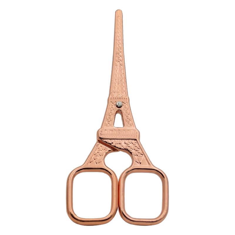 1Pc  Retro Stainless Steel Tea Scissors Eiffel Tower Household Sewing Embroidery Multi-purpose Tea Scissors