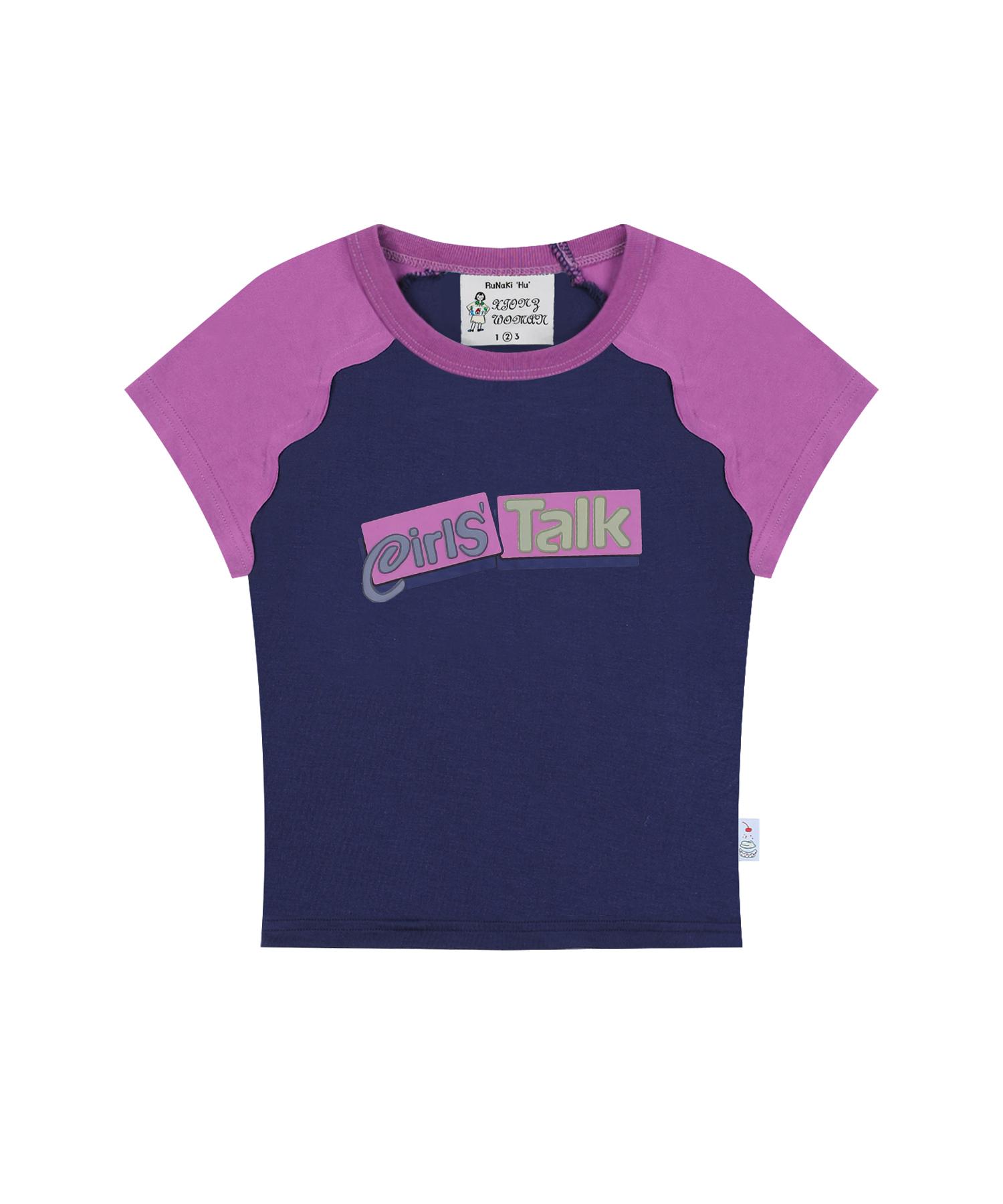 Lunakihu Wxt056 Girl Talk Swell Raglan Short Sleeve T-Shirt (Pink) Pink/2 Size