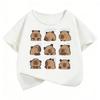 Cute Capybara Graphic Kids Tshirts Summer Short Sleeve Tees Cartoon Animal Boys Girls Clothes Kawaii Tops Y2K Children Tshirt
