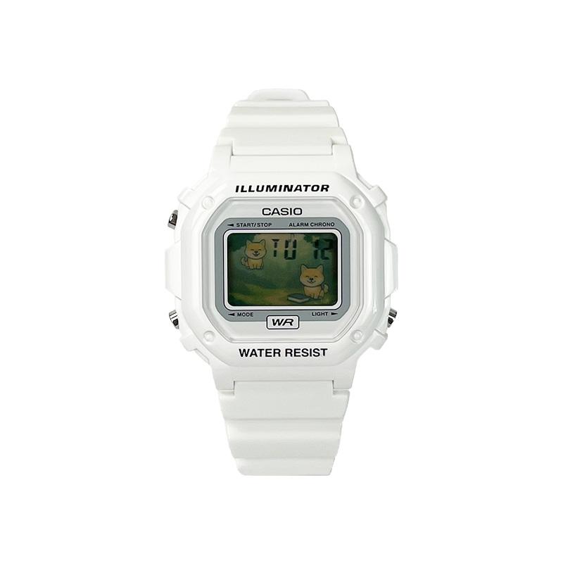 CASIO Customized watch modified series Korean fashion small square watch retro electronics Quartz resin strap same styl F108WHC-7B