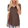 Women's Loose Comfortable Casual And Fashionable V-neck Knitted Solid Color Top Short Sleeved T-shirt