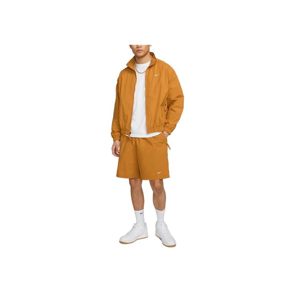 Nike Solid Color Logo Zip Pocket Stand Collar Jacket Men Jackets Ginger DQ5201-754