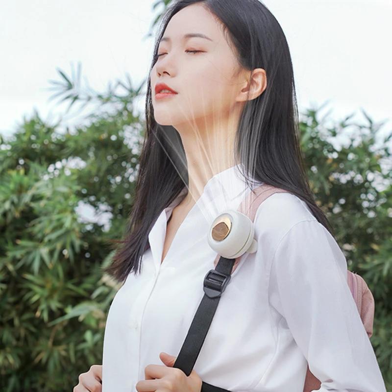 Mini Portable Silent Bladeless Clip Fan for Travel Outdoor Office Adjustable 3-Speed Small Fan Clips onto Shirt Waist Belt Gift