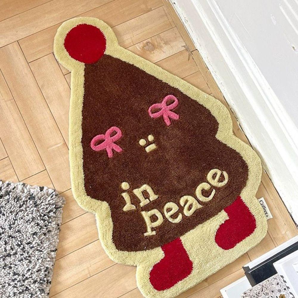 

Cartoon Bedside Rug Soft Floor Mat Durable Christmas Tree Carpet Bedroom кофейный