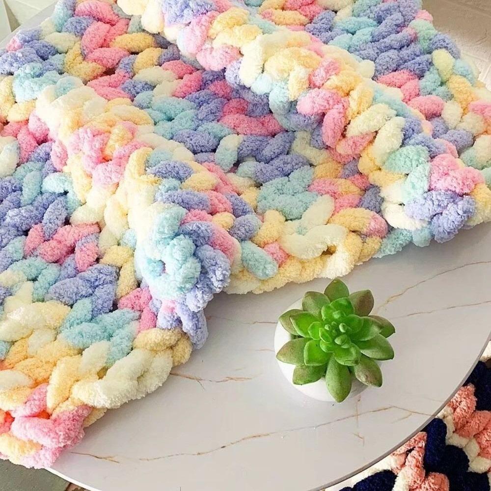 Multicolor Chunky Chenille Yarn Soft Fluffy Giant Bulky Yarn Bunk Bed Ladder Decor