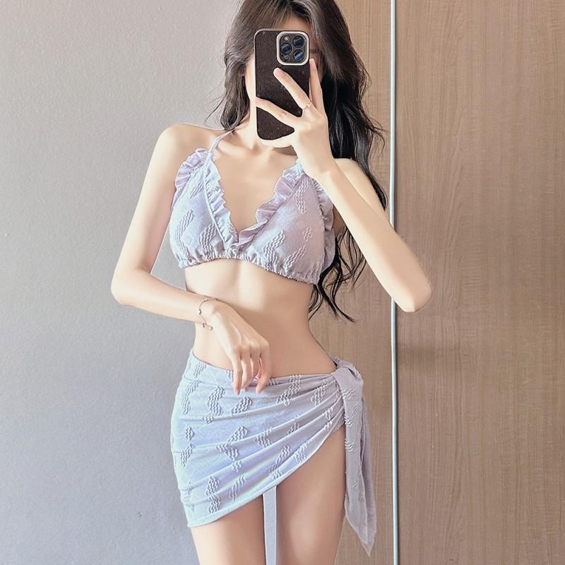 Sexy Split Swimsuit Three-piece Bikini Korean Ins Style Hot Girl Pure Desire To Look Thin