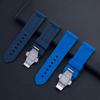 24mm Soft Top Quality Colorful Rubber Watchband For Panerai Strap Black Green Blue Red Band Butterfly Buckle Sport Waterproof