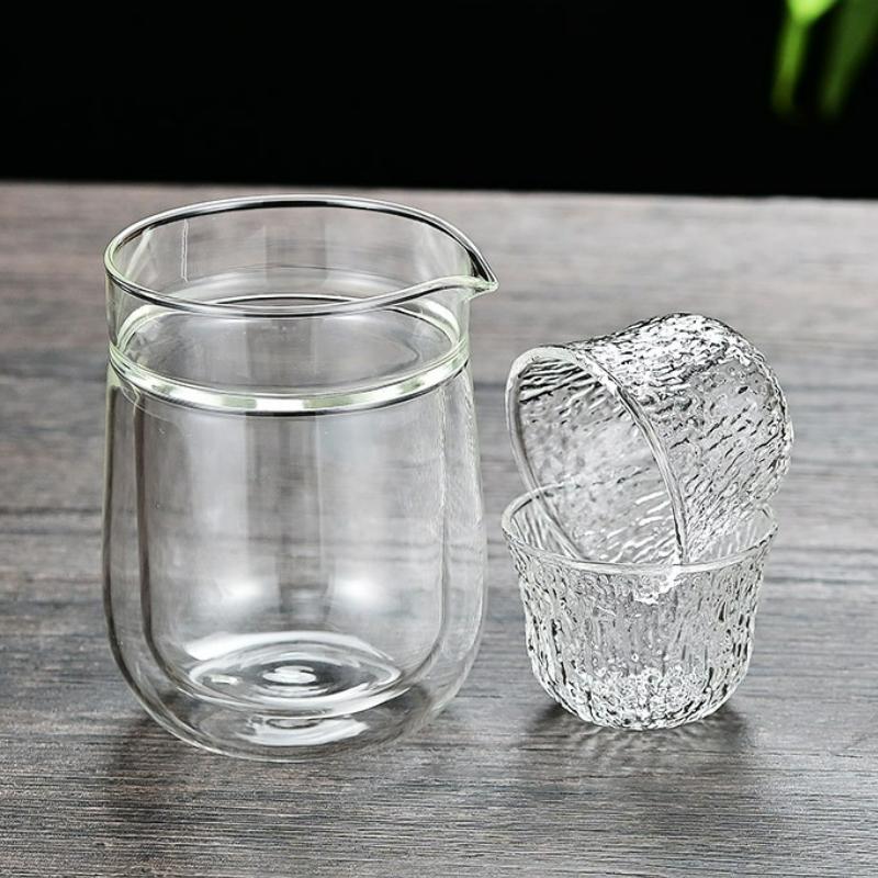 Szklanka w stylu japońskim z podwójną ścianką, żaroodporna, przezroczysta, do herbaty Kung Fu, domowy zaparzacz do herbaty, naczynie do herbaty, naczynie do ceremonii herbaty, nowe