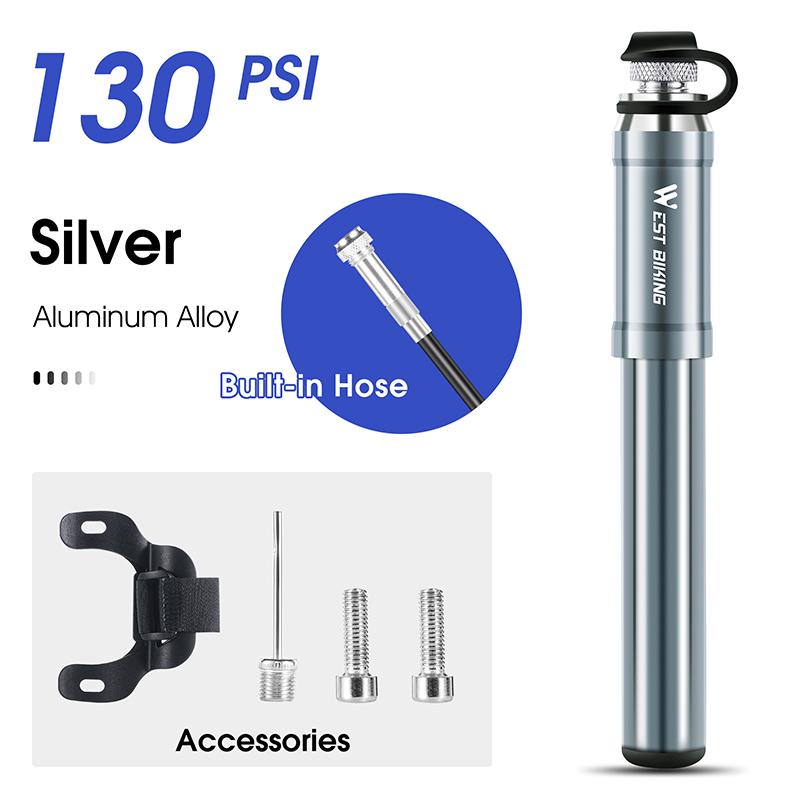 WEST BIKING Tragbare Fahrradpumpe Aluminiumlegierung Fahrrad Luftpumpe Reifenfüller Schrader/Presta Universal Rennrad Zubehör