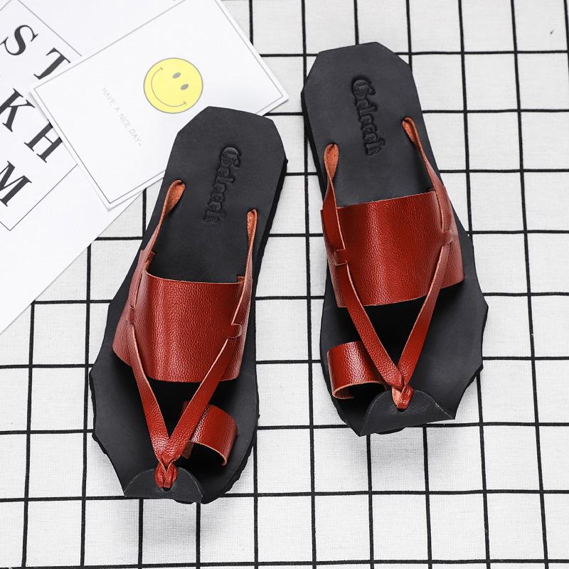 Sommer Herren Hausschuhe personalisiert vielseitig schwarz koreanische Version trendige Strand Römersandalen Herren 2025 Zehensandalen