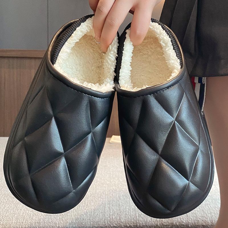 Waterproof cotton slippers winter bag and indoor home can be non-slip and warm couple slippers