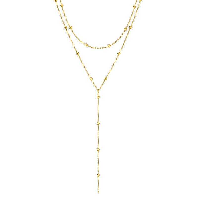 

Minimalist Simple Alloy Long Chain Necklace With Tassel For Casual Office Wear золотой