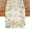 Jarní květinový běhoun s kvetoucími květinami, stolní prádlo, tulipán, pratelný ubrus pro domácí, farmářské, večeře, dekorace