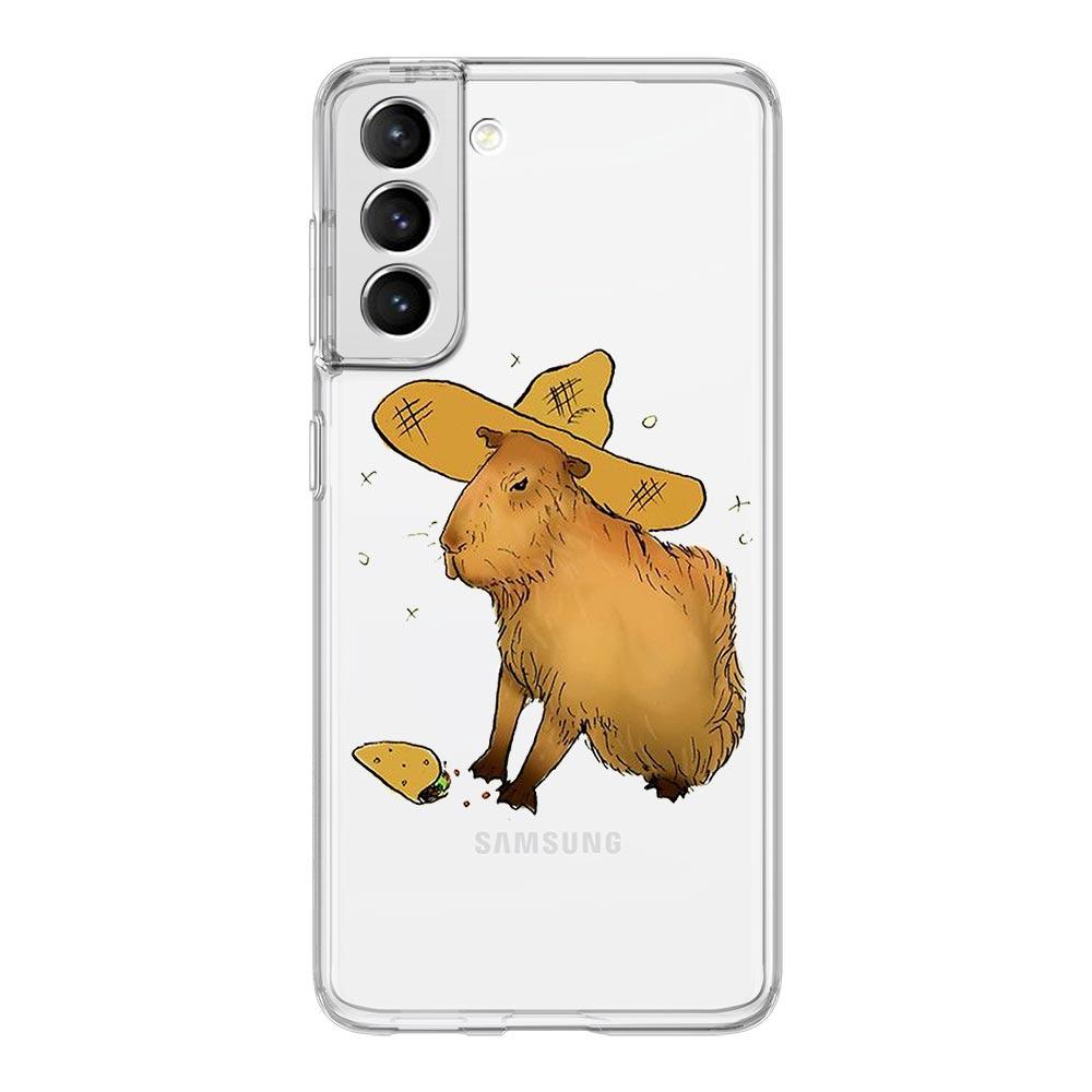 

Чехол для телефона с милым мультяшным капибарой для Samsung Galaxy S23 S22 Ultra S20 S21 FE 5G S10 S10E S9 S8 Plus 4G, силиконовая прозрачная задняя крышка Samsung S20
