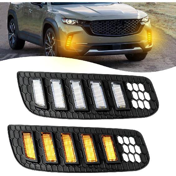 LED Rear Reflector Bumper Fog Light DRL Sequential Turn Signal Lamp Feature Kit for Mazda CX-50 2023-2024 Replacement Rear Bumper Trim Accessories