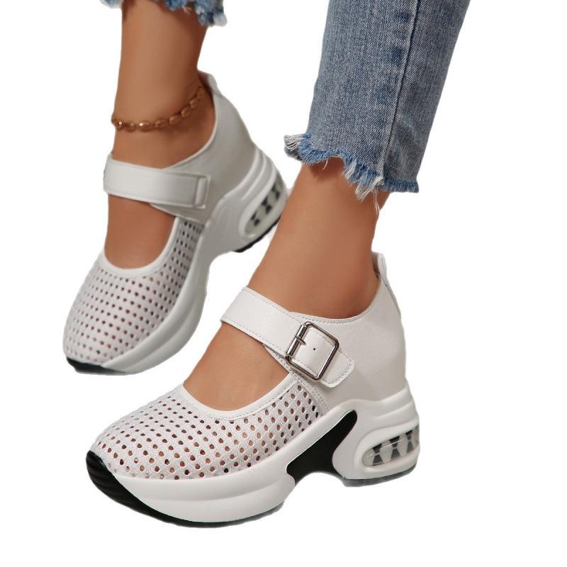 Sports sandals new non-slip summer mother shoes breathable casual empty thick-soled wedge heels single shoes