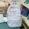 Schoolbag New Fashion Trend Contrasting Color Versatile Backpack Cute Bow Large Capacity High Value High School Backpack