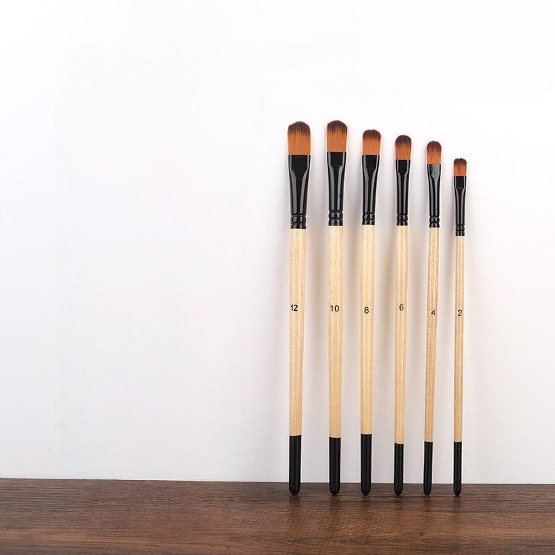 32-Piece Wooden Handle Art Brush Set: Nylon Bristles for Watercolor and Oil Painting